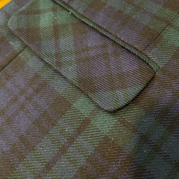 Vintage Edinburgh Blue and Green Plaid Blazer - Picture 4 of 8